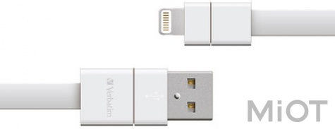 Кабель Xiaomi Verbatim iPhone Lightning MFI 20 см White